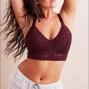 Aerie Burgundy Lace Bralette sz small